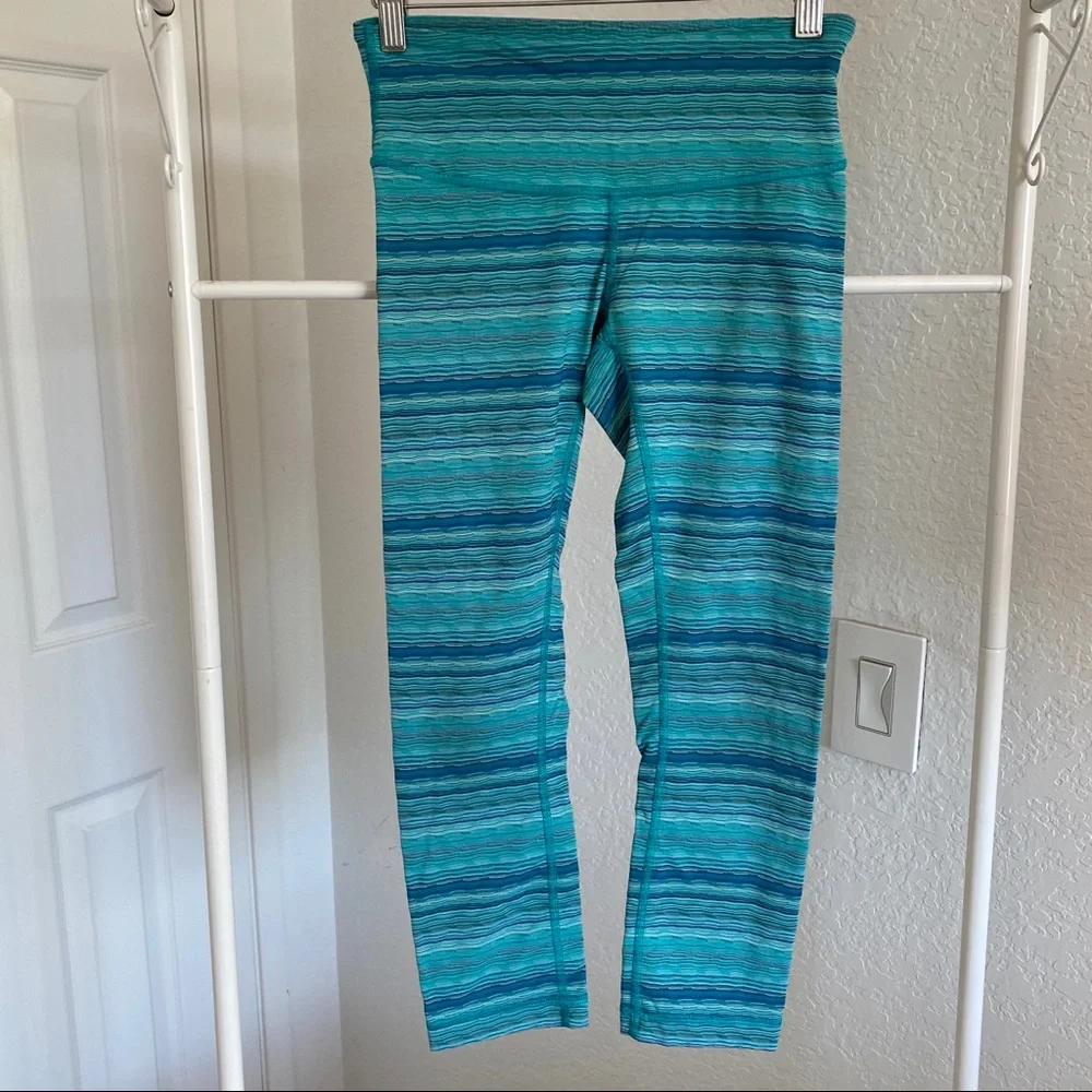 Lululemon Wunder Under Crop (Hi-Rise) space dye blue *Luxtreme